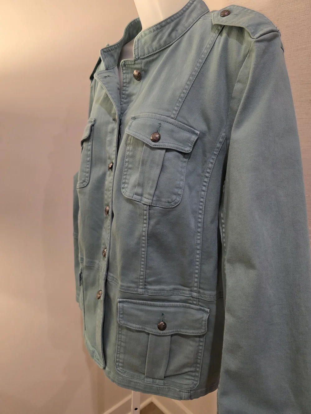 Talbots Utility Button-Front Jacket in Sage Green Size 2X - Picture 14 of 16